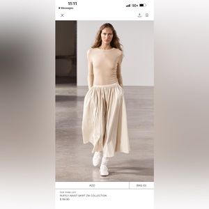 Zara ruffly waist skirt- new with tags